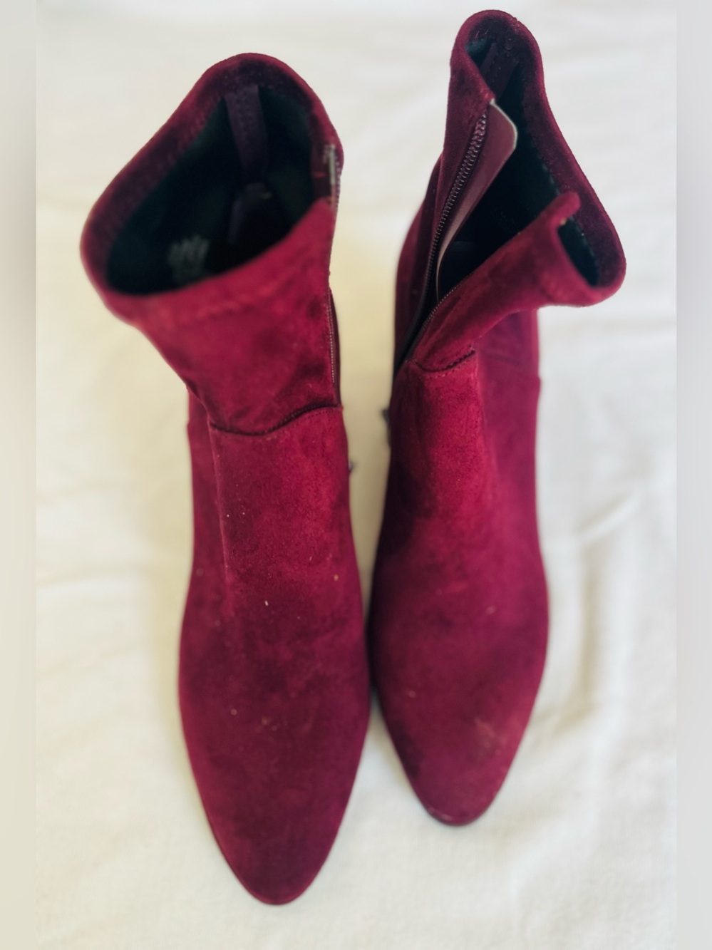 Marc Fisher Women’s Burgundy Suede Ankle Boots - Stylish Pointed Toe 9 1/2